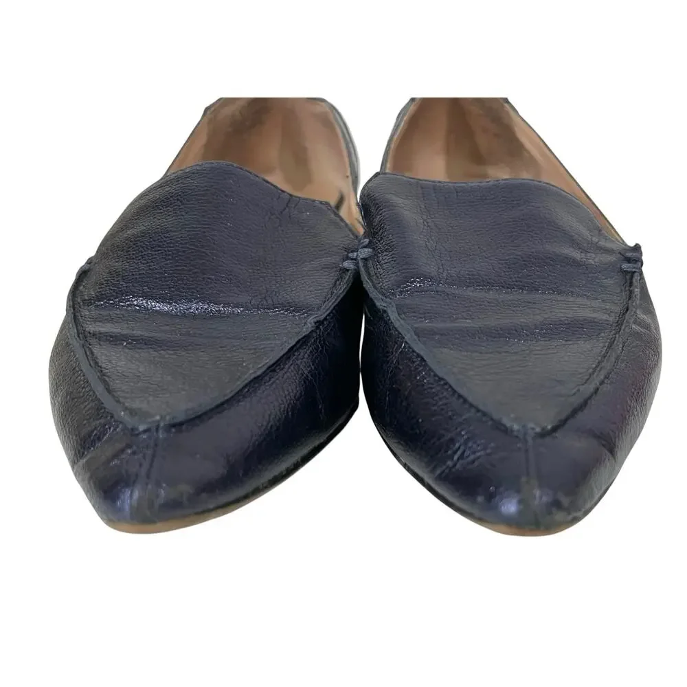 Franco Sarto Starland Blue Pebbled Leather Pointed Toe Loafers Flats Womens 10M